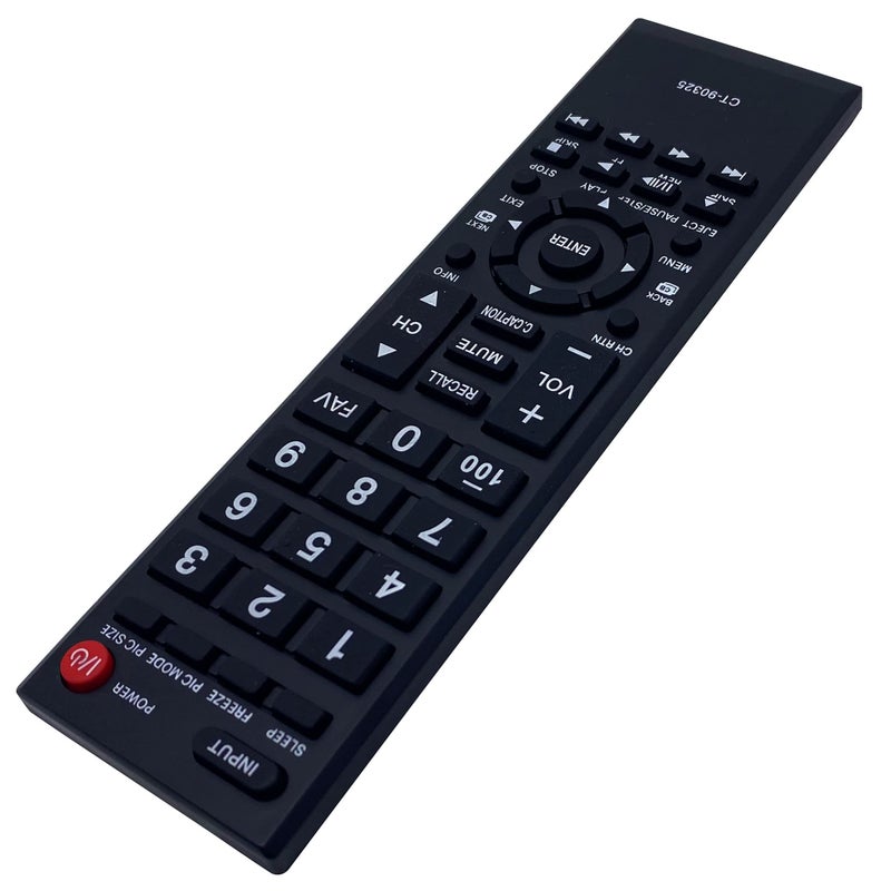 INTECHING CT-90325 TV Remote Control for Toshiba 32L4200U, 37E200U, 39L2300U, 40E220U, 46L5200U, 50L1400U, 50L5200U, 55G310U, 55HT1U, 58L1350U, 65HT2U - Image 2